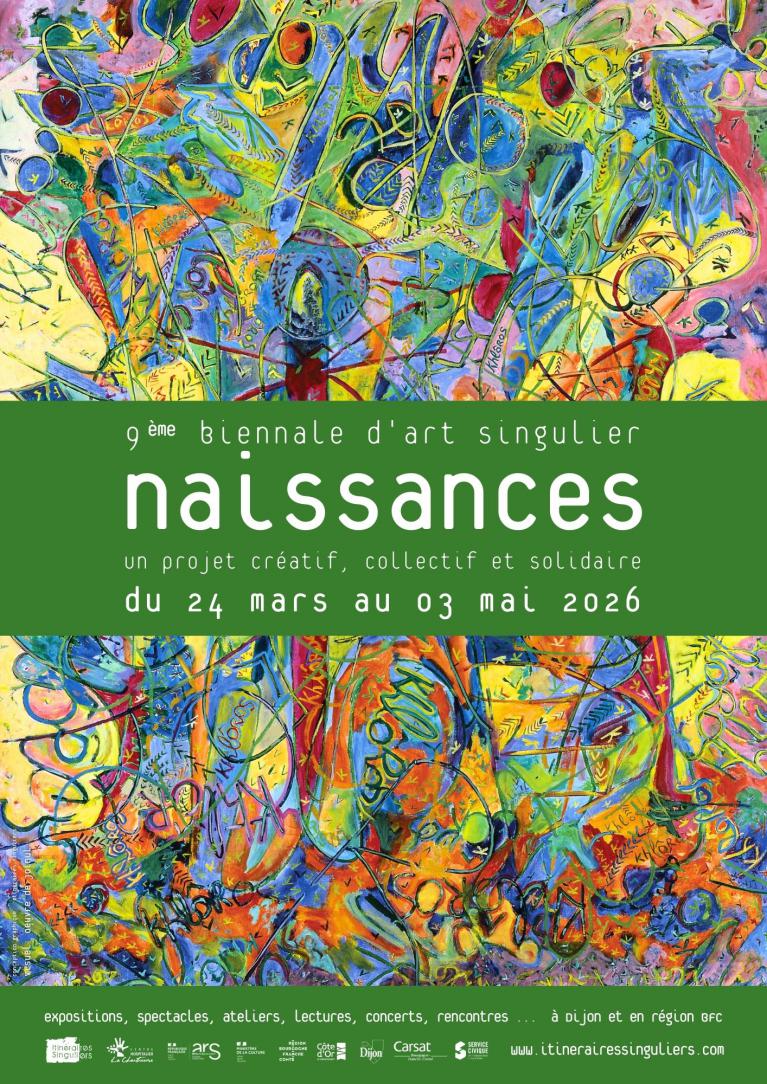 Affiche 9e biennale d’art singulier « Naissances »